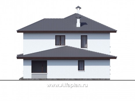 Проекты домов Альфаплан - «Пикассо» - изящный дом с террасой и балконом - превью фасада №2