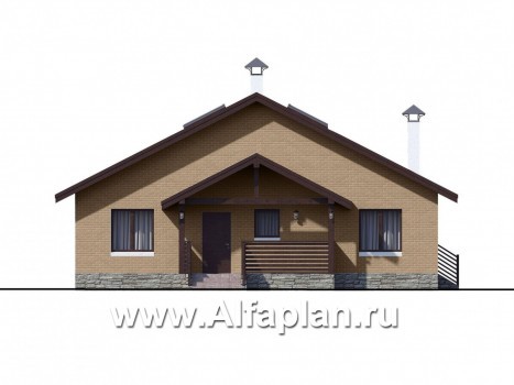 Проекты домов Альфаплан - «Моризо» - шале с двусветной гостиной - превью фасада №4