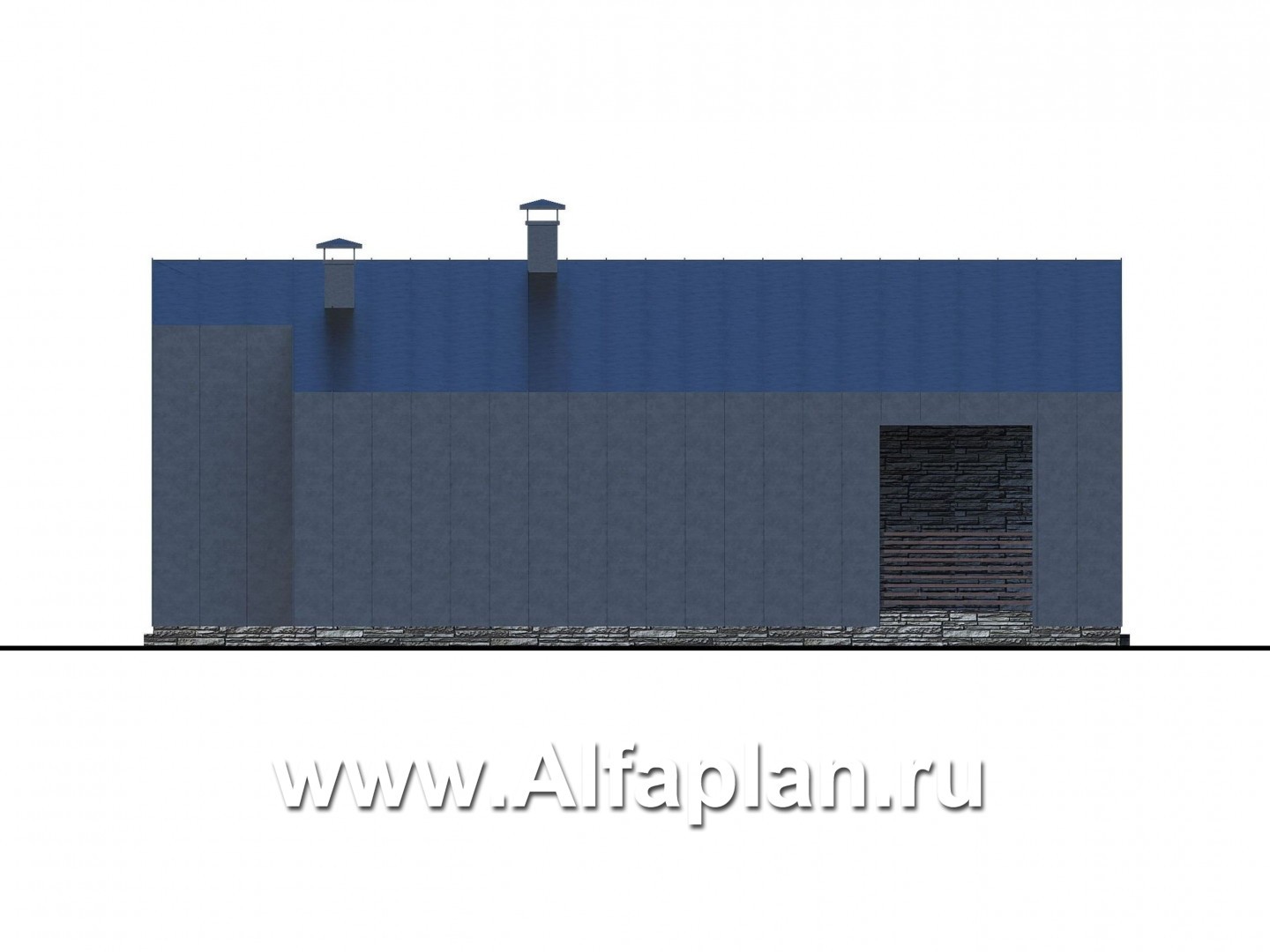 Проекты домов Альфаплан - «Альфа» - каркасный дом с сауной - изображение фасада №2