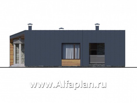 Проекты домов Альфаплан - «Дельта» - современный коттедж с фальцевыми фасадами - превью фасада №2