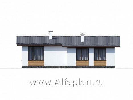 Проекты домов Альфаплан - «Эпсилон» - уютный каркасный дом с просторной террасой - превью фасада №4