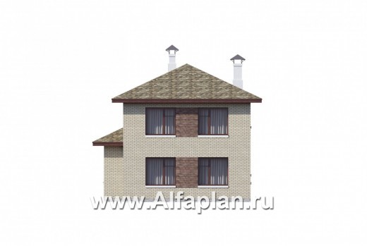 Проекты домов Альфаплан - "Рациональ" - Компактный коттедж для узкого участка - превью фасада №4