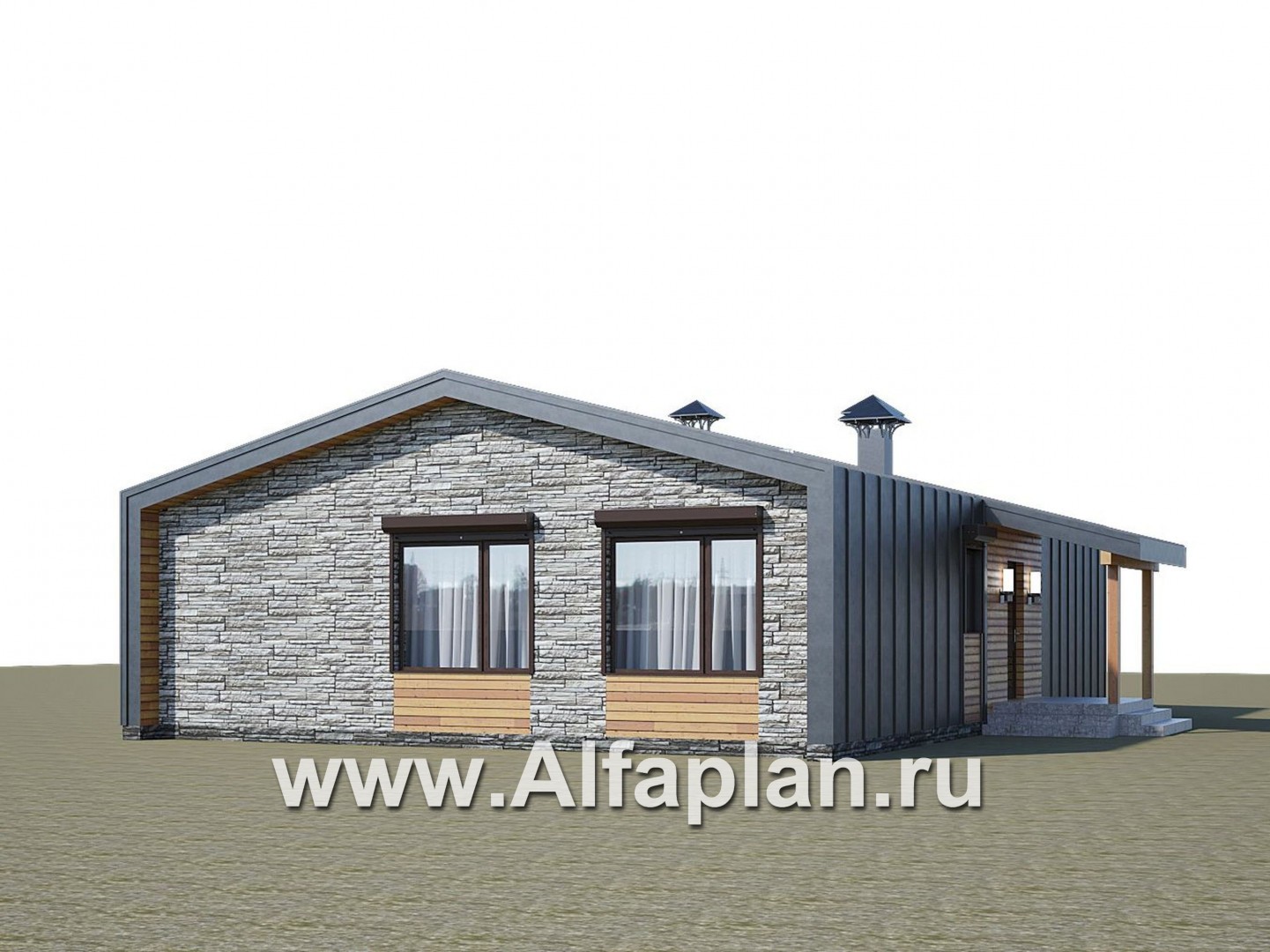 Проекты домов Альфаплан - «Йота» - каркасный дом с сауной - дополнительное изображение №2