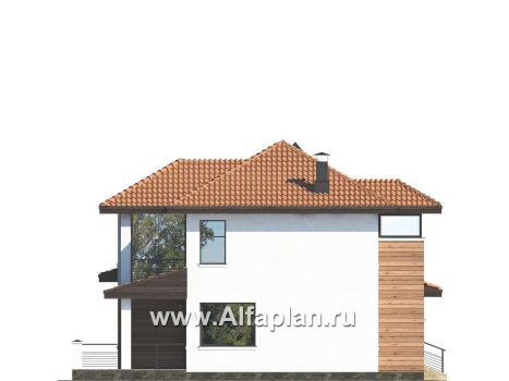 «Фортуна» - проект двухэтажного дома, с террасой и кабинетом на 1 эт, в современном стиле - превью фасада дома