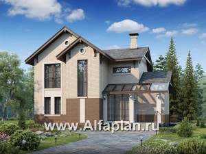 Проекты домов Альфаплан - «Флагман» - комфортабельный коттедж с бассейном и зоной spa - превью основного изображения