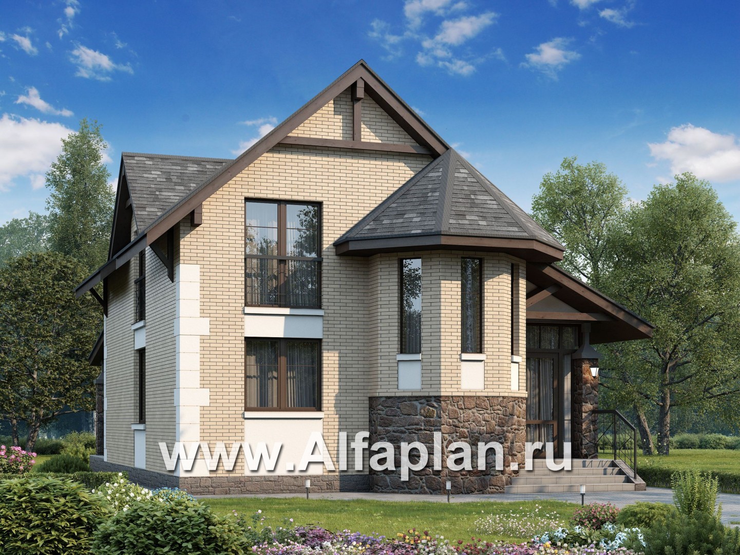 Проекты домов Альфаплан - Компактный дом для маленького участка - основное изображение