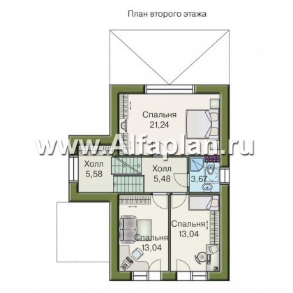 Проекты домов Альфаплан - «Эксклюзив» - компактный трехэтажный коттедж - превью плана проекта №3