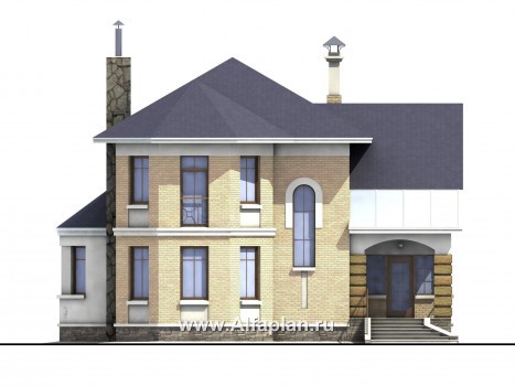 Проекты домов Альфаплан - «Ювенил» - двухэтажный загородный дом - превью фасада №1