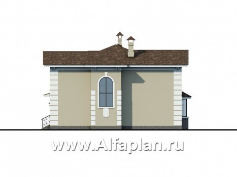 Проекты домов Альфаплан - «Репутация»-классический дом на две семьи - превью фасада №2