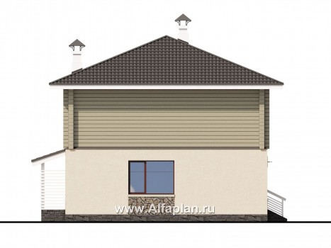 Проекты домов Альфаплан - «АльфаВУД» - деревяный дом из клееного бруса - превью фасада №3