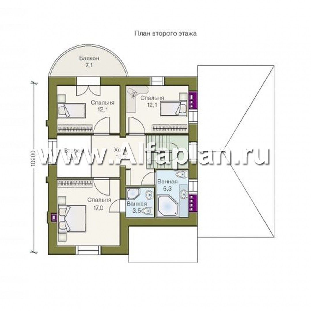 Проекты домов Альфаплан - «Ретростилиса» - рациональный дом с гаражом - изображение плана проекта №2