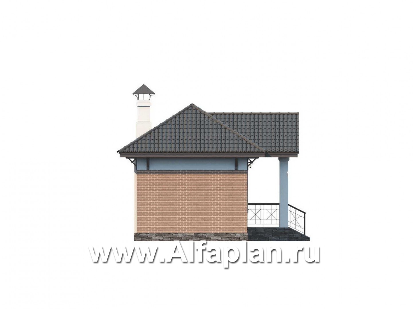 Проекты домов Альфаплан - Сауна  и гостевой дом - изображение фасада №3