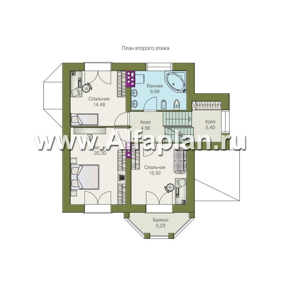 Проекты домов Альфаплан - «Корвет» - трехэтажный коттедж с двумя гаражами - план проекта №3