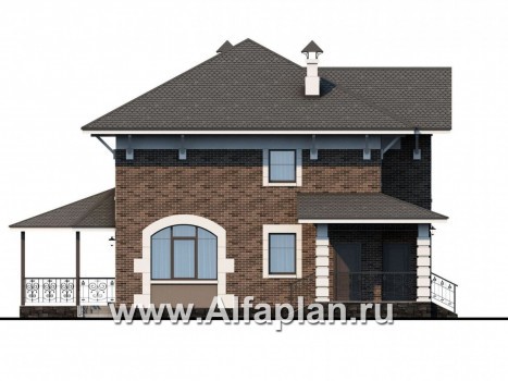 Проекты домов Альфаплан - «Фея сирени» — изящный дом для небольшого участка - превью фасада №3