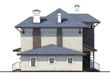 «Виконт» - проект двухэтажного дома, с террасой, удобная планировка с гаражом, в стиле эклектика - превью фасада дома