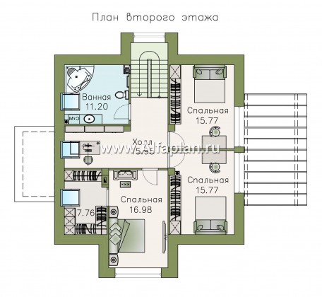Проекты домов Альфаплан - «Альтаир» - современный мансардный дом - превью плана проекта №2