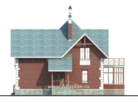 Проекты домов Альфаплан - «Приорат» - проект популярного коттеджа с двусветным холлом - превью фасада №2