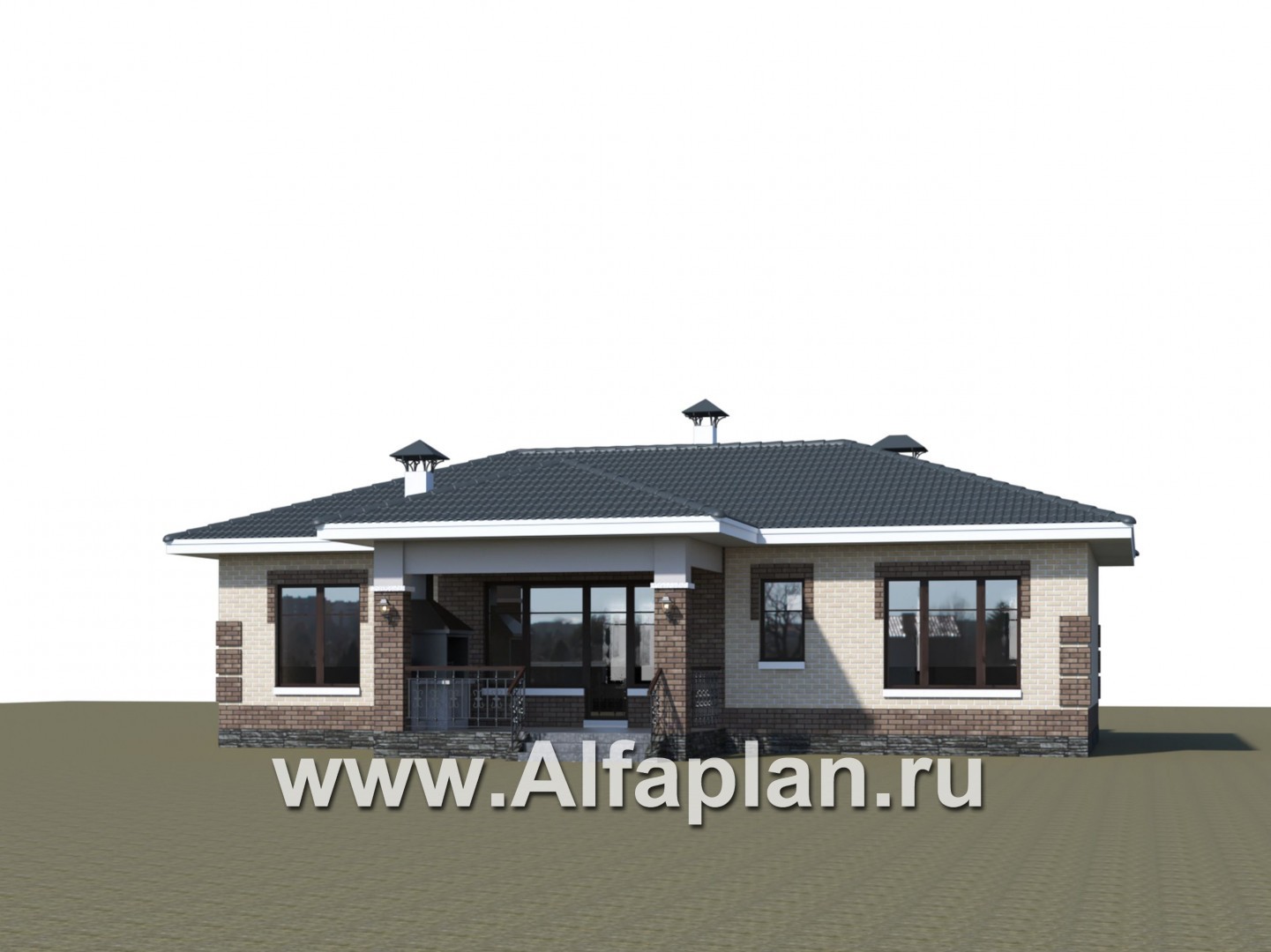 Проекты домов Альфаплан - «Авалон» - стильный одноэтажный дом - дополнительное изображение №2
