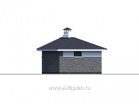 Проекты домов Альфаплан - «Кристалл» - современная угловая баня - превью фасада №2