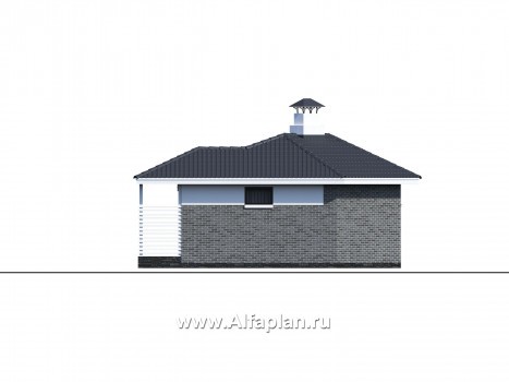 Проекты домов Альфаплан - «Кристалл» - современная угловая баня - превью фасада №3