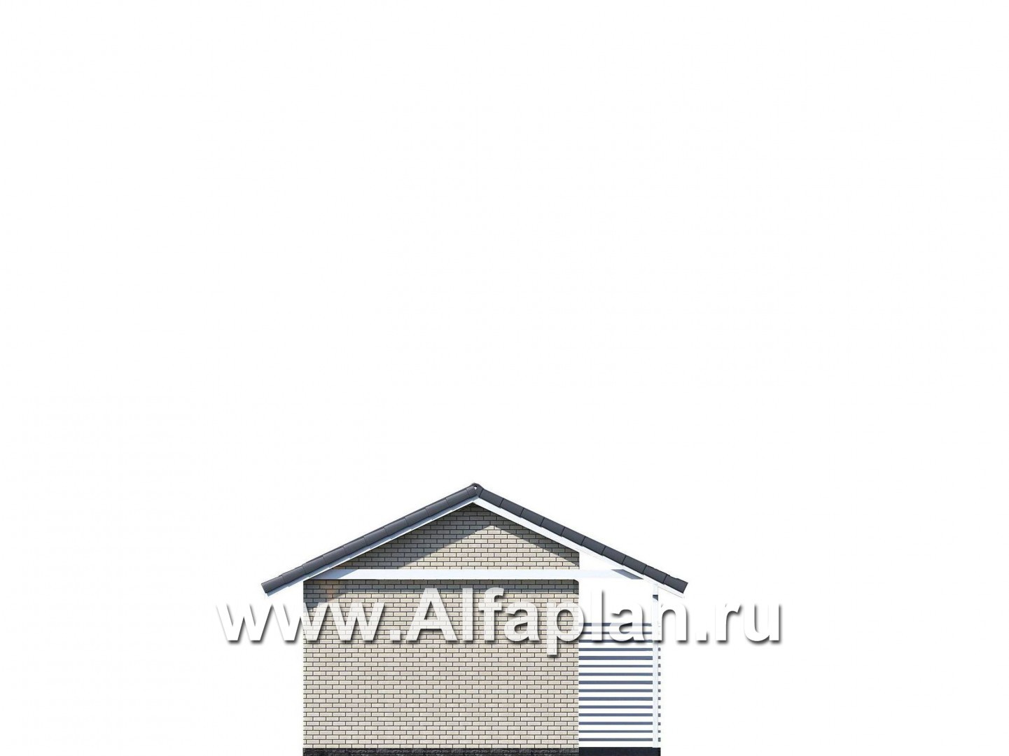 Проекты домов Альфаплан - Теплый гараж на 2 места или эллинг для катера - изображение фасада №4