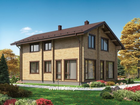 Проекты домов Альфаплан - Проект традиционного деревянного дома с удобной планировкой - превью дополнительного изображения №1