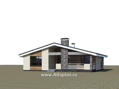 Проекты домов Альфаплан - «Веда» - проект одноэтажного дома с сауной - превью дополнительного изображения №2