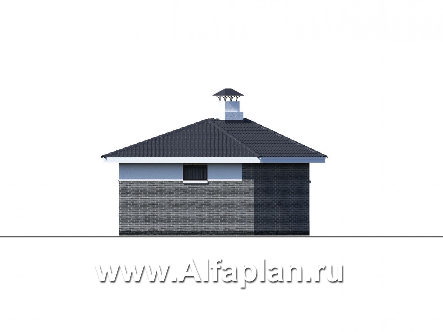 Проекты домов Альфаплан - «Кристалл» - современная угловая баня - изображение фасада №2