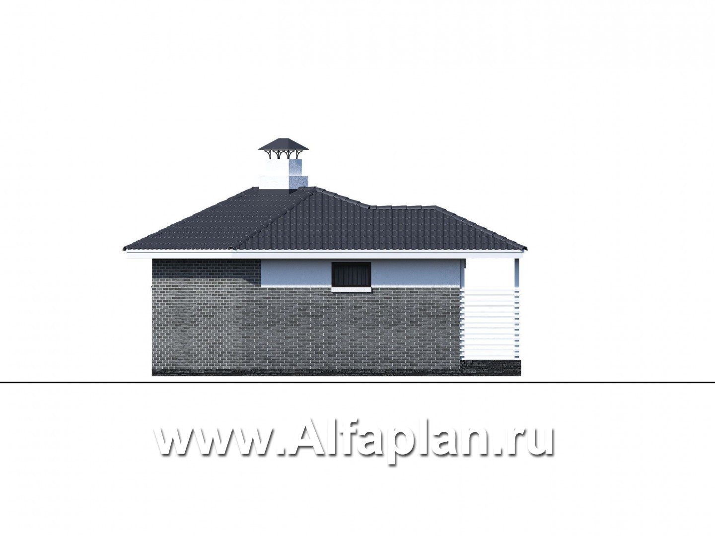 Проекты домов Альфаплан - «Кристалл» - современная угловая баня - изображение фасада №3