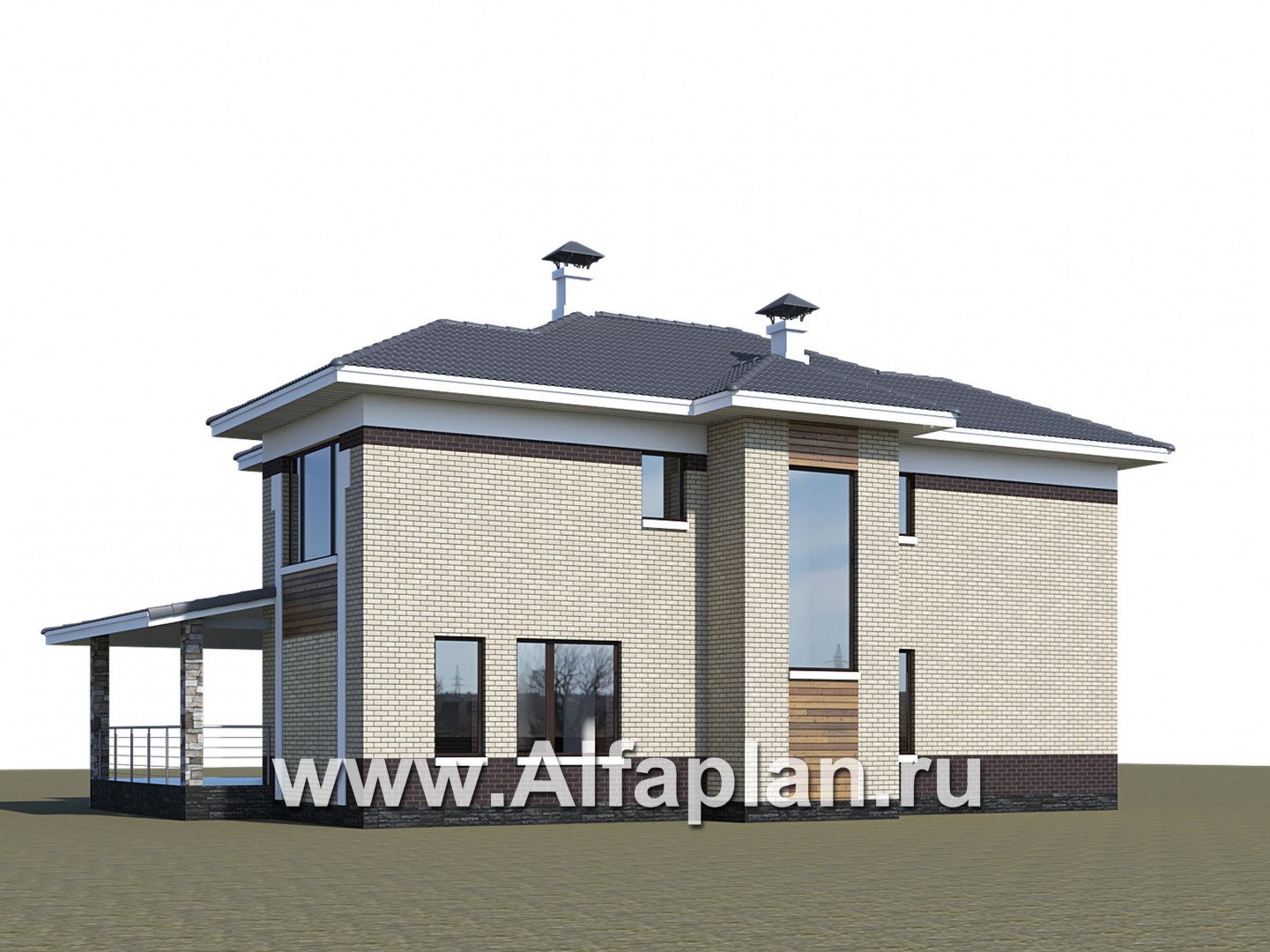 Проекты домов Альфаплан - «Фрида» - проект современного двухэтажного дома с удобной планировкой - дополнительное изображение №4