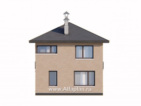 Проекты домов Альфаплан - «Серебро» - проект дома для небольшой семьи, вход с южных направлений - превью фасада №4