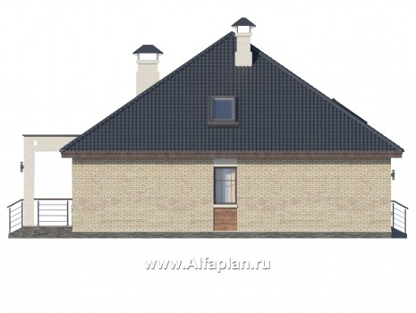 Проекты домов Альфаплан - "Перспектива" - проект компактного дома с мансардой - превью фасада №2