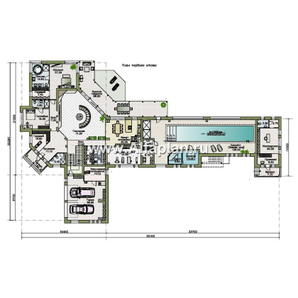 Проекты домов Альфаплан - "Шахерезада" - семейная вилла с бассейном и гаражом - превью плана проекта №2