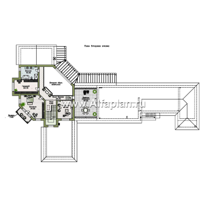 Проекты домов Альфаплан - "Шахерезада" - семейная вилла с бассейном и гаражом - превью плана проекта №3