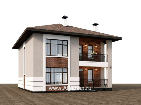 «Ладога» - проект двухэтажного дома из газобетона, с террасой, отличная планировка - превью дополнительного изображения №1