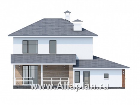 Проекты домов Альфаплан - «Рефлекс» - современный комфортабельный дом с гаражом - превью фасада №4