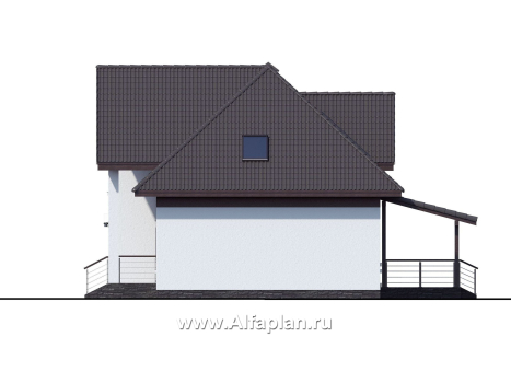 Проекты домов Альфаплан - «Кассиопея» - комфортабельный мансардный дом с рациональной планировкой - превью фасада №2
