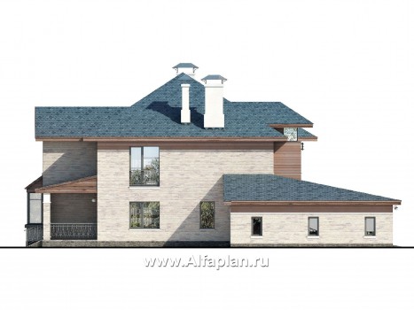 «Гольфстрим» - современный проект двухэтажного дома, с эркером, с гаражом - превью фасада дома