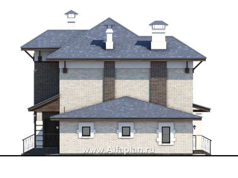 Проекты домов Альфаплан - «Виконт»- двухэтажный дом с гаражом и отличной планировкой - превью фасада №2