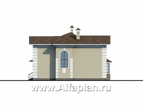 Проекты домов Альфаплан - «Репутация»-классический дом на две семьи - превью фасада №2