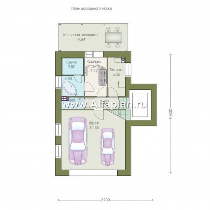 Проекты домов Альфаплан - «Экспрофессо»- компактный трехэтажный коттедж - превью плана проекта №1