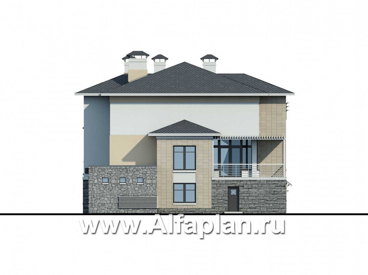 Проекты домов Альфаплан - Бассейн для загородных домов 77А,Б, 94А, 134Б, 394А - изображение фасада №3