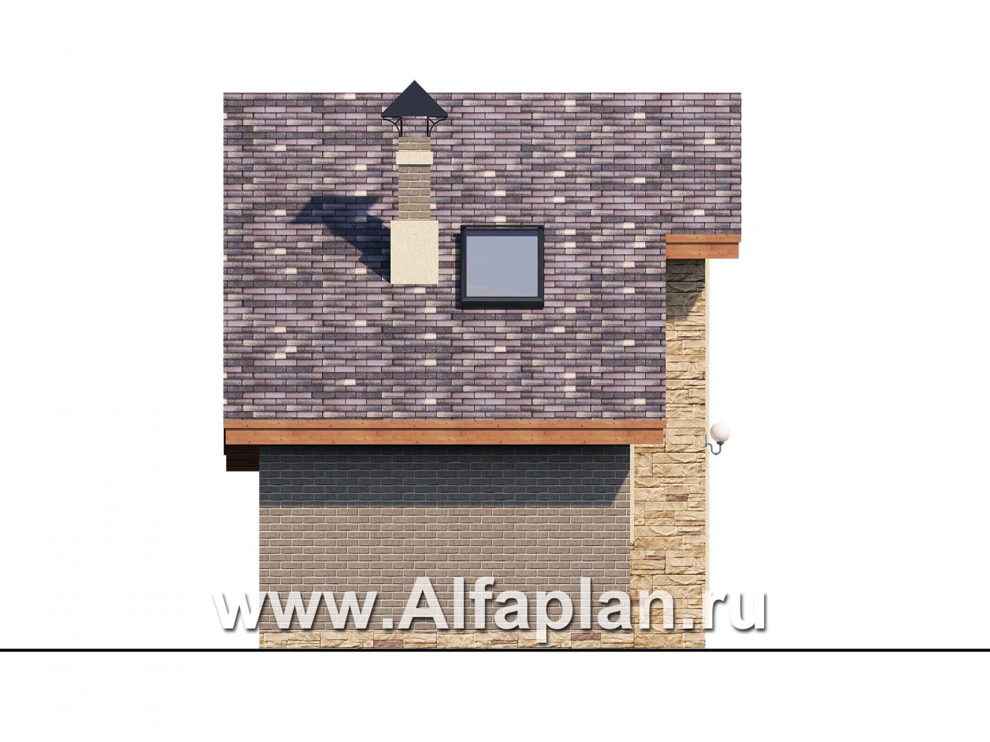 Проекты домов Альфаплан - Баня с гостевой комнатой в мансарде - изображение фасада №3