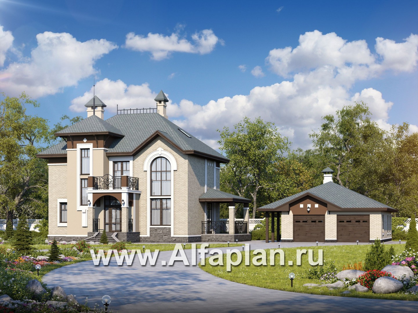 Проекты домов Альфаплан - «Разумовский»_ДУО - основное изображение