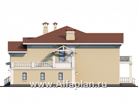 «Беатрис» - проект двухэтажного дома из кирпича, с террасой и с гаражом на 2 авто, экаплуатируемая крыша гаража - превью фасада дома
