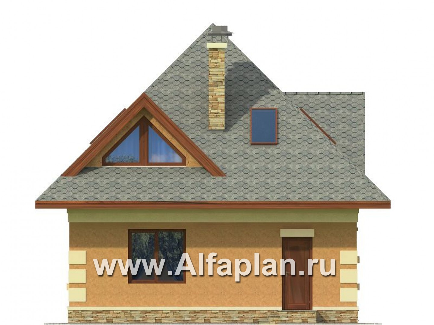 Проекты домов Альфаплан - Экономичный проект дома для маленького участка - изображение фасада №3