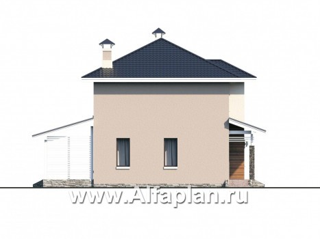 Проекты домов Альфаплан - «Сердцеед» - оригинальный и компактный коттедж - превью фасада №3