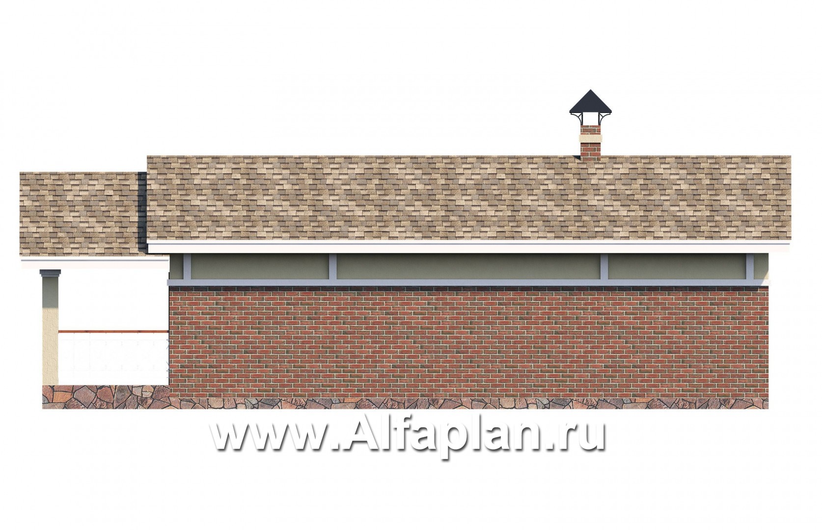 Проекты домов Альфаплан - Дом для отдыха(баня) с уютным крыльцом - изображение фасада №4
