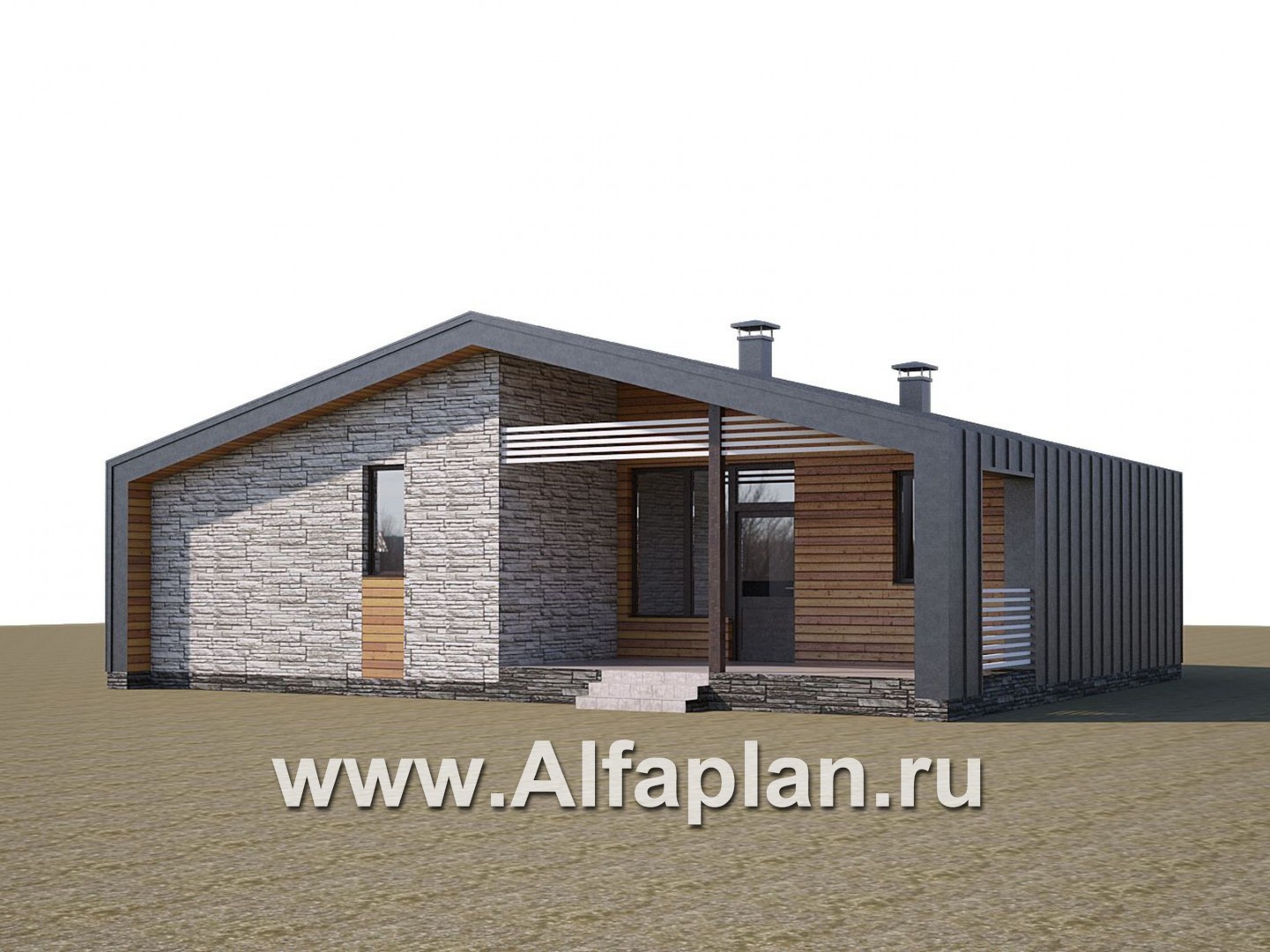 Проекты домов Альфаплан - «Альфа» - каркасный дом с сауной - дополнительное изображение №3