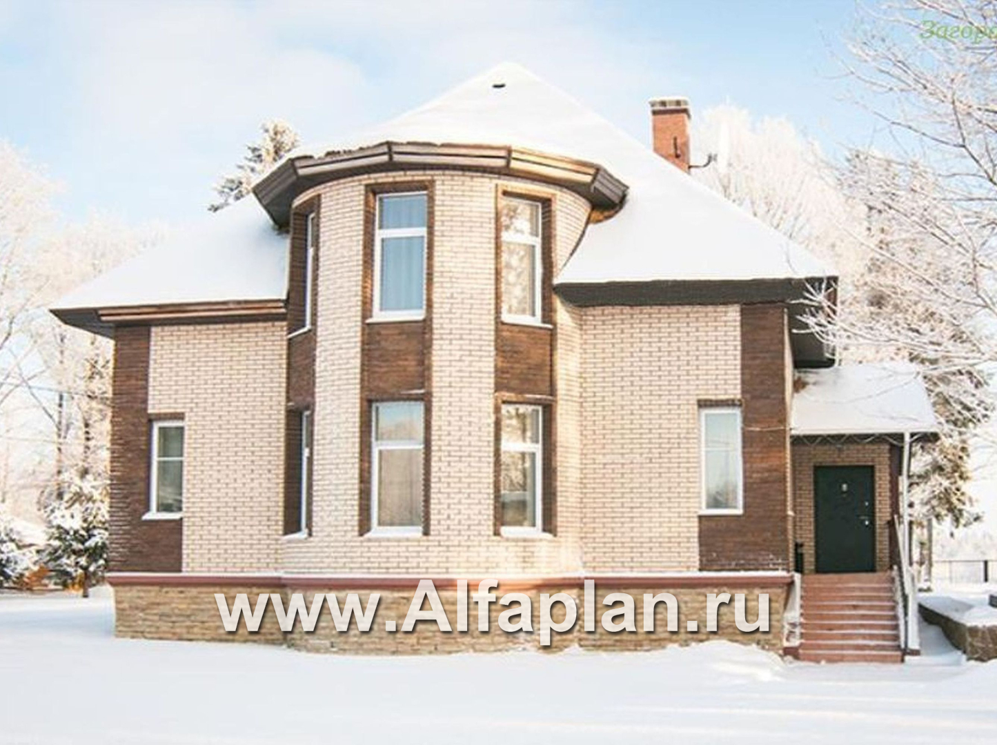 Проекты домов Альфаплан - «Петит» - проект дома с полукруглым эркером - дополнительное изображение №2